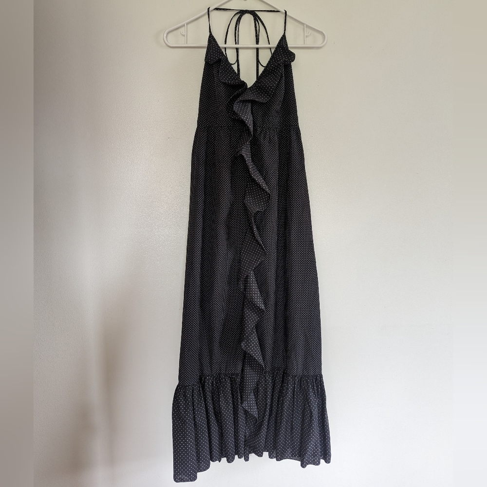J. Crew Polka Dot Ruffle Halter Dress Size 4